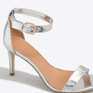 NEW J.Crew Silver Metallic Strappy Heel Pump 9.5